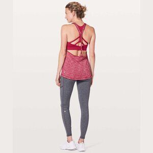 LULULEMON "Twist and Toil" Hthrd Ruby Red 2-in-1 Built-In Bra Tank | US 6 | $68
